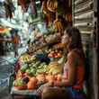 © Goryan - pretty merchant selling her products at the flea market