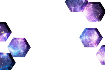 Sticker - Galaxy paper craft hexagon patterned background