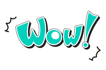 Leinwandbilder - Doodle mint green Wow word design element