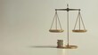 © PANVALEE - Economic balance, scale with money, 3D illustration, stability concept, copy space,