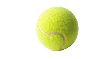 Wall Mural - A tennis ball is sitting on a white background