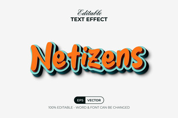 Poster - 3d text effect orange color style. editable text effect.