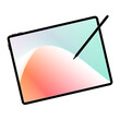 © Rawpixel.com - iPad png, gradient screen, stylus charging on top, digital device illustration