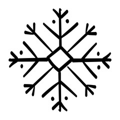 Poster - Winter snowflake png sticker, Christmas doodle in creative design