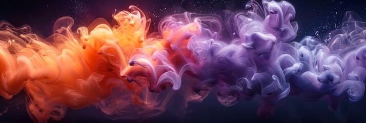 Wall Mural - a breathtakingly stunning blend of colorful smoke elegantly swirling together in a captivating abstr