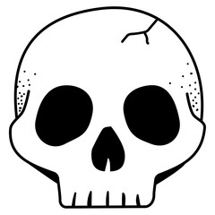 Canvas Print - Skull png doodle sticker, black & white illustration, transparent background