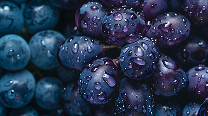 Canvas Print - grapes with water splash