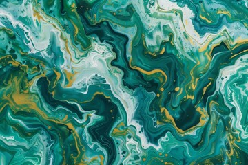 Poster - Abstract background wallpaper, green liquid marble fluid acrylic paint swirls and patterns