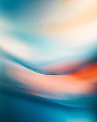 Poster - Abstract pastel background wallpaper, blurred blue and orange color gradient, with smooth curves, a shallow depth of field, soft lighting, a beautiful composition