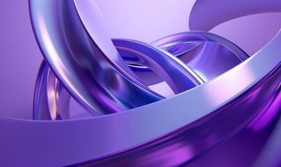 Poster - Abstract background wallpaper, purple and blue background with three-dimensional curves, in a simple and elegant style