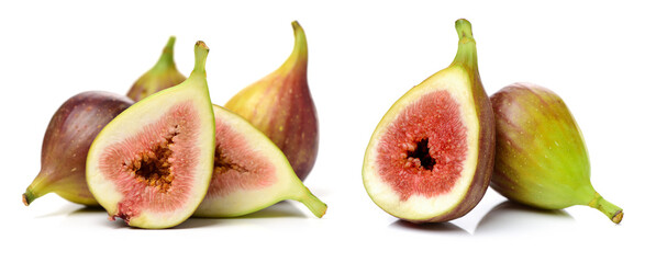 Poster - Ripe figs on a white background