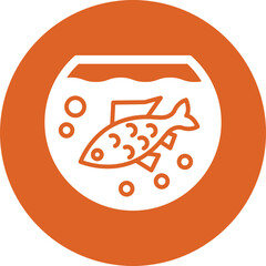 Sticker - fishing tank glyph circle icon