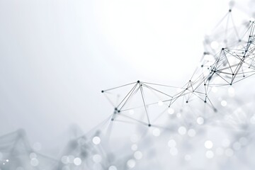 Poster - Abstract background with connected dots and lines forming geometric pattern, technology network concept. Background vector illustration of digital data connection structure in white color. Abstract ba