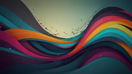 Sticker - abstract colorful wave background