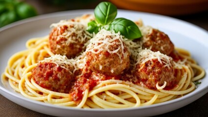 Sticker -  Delicious meatballs and spaghetti ready to be savored