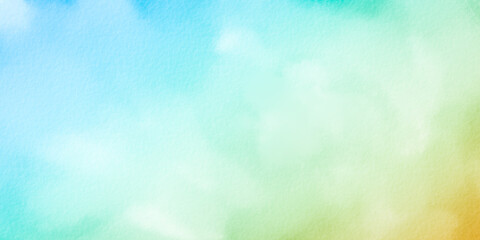 Poster - watercolor background with abstract cloudy sky concept with color splash design 