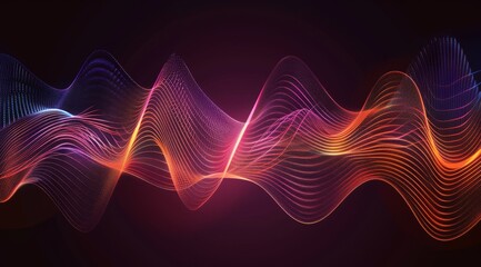 Poster - A dynamic and colorful representation of sound waves beautifully displayed in a captivating digital medium