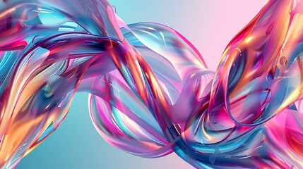 Canvas Print - a vibrant, abstract image of colorful, flowing, and translucent ribbons.