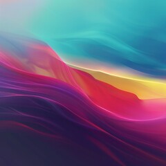 Poster - A mesmerizing blend of vibrant colors flows smoothly, creating an abstract wave pattern that evokes emotion and tranquility.