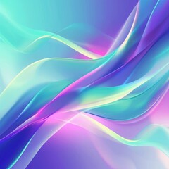 Poster - A vibrant abstract background featuring flowing waves in pastel colors, ideal for design, technology, and creative projects.