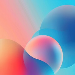 Poster - A vibrant abstract background featuring smooth curves and gradients in shades of blue, pink, and orange for modern designs.