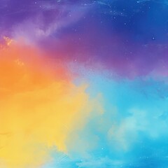 Poster - A vibrant abstract background showcasing a beautiful blend of orange, purple, and blue hues, perfect for artistic projects.
