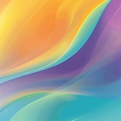 Poster - A vibrant abstract background with smooth flowing waves in warm and cool colors, perfect for artistic or creative projects.