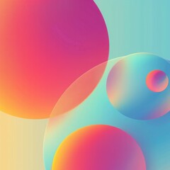 Poster - A vibrant abstract design featuring colorful circles and soft gradients, perfect for modern backgrounds and creative projects.