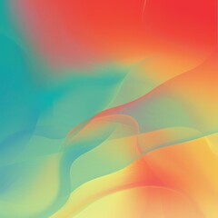 Poster - A vibrant abstract design featuring flowing colors of red, orange, yellow, and teal, perfect for backgrounds or artistic projects.