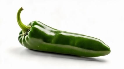 Sticker -  Fresh vibrant green bell pepper on a white background