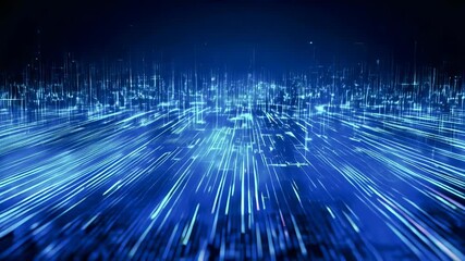 Poster - Technology digital cyberspace and digital data concept. Transferring digital data over high-speed internet, Future technology digital matrix on blue background.