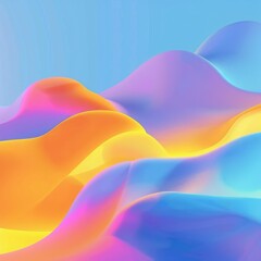 Poster - A vibrant, abstract landscape with flowing curves and a blend of beautiful colors, evoking a sense of calm and creativity.