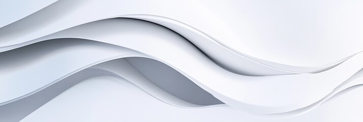 Poster - A minimalist design with flowing white waves, symbolizing movement, fluidity, technology, innovation, and abstract beauty.