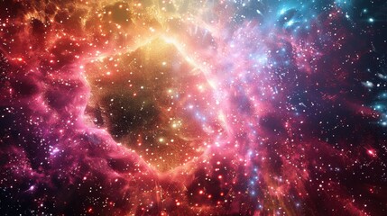 Wall Mural - mystical cosmic nebula: stellar nursery in vibrant colors