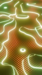 Aufkleber - Colorful Abstract Topographic Lines with Glowing Neon Lights..