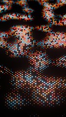 Aufkleber - Abstract Map with Colorful Dots on Black Background.