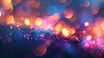 Poster - Neon light blur with lens flare and bokeh on abstract backdrop