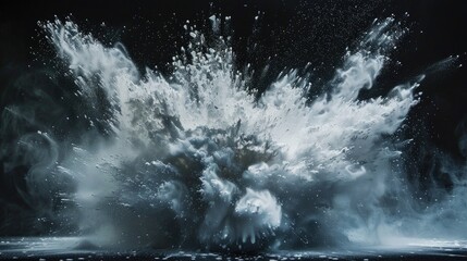 Aufkleber - Powder splash against dark backdrop