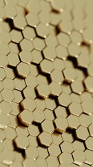 Aufkleber - Abstract Hexagonal Pattern with Vibrant Colors on a Beige Background

