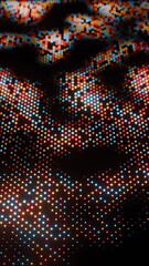 Aufkleber - Abstract World Map with Colorful Dots on Black Background

