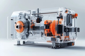 Wall Mural - basic cross-section of a 3d printer, [3d printer], [manufacturing equipment], no logo, no trademark,