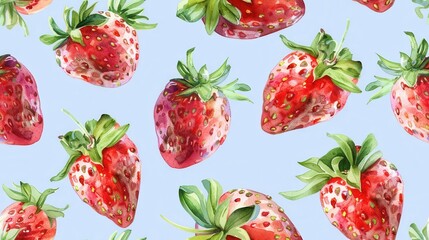 Seamless repetitive pattern background of strawberry fruit