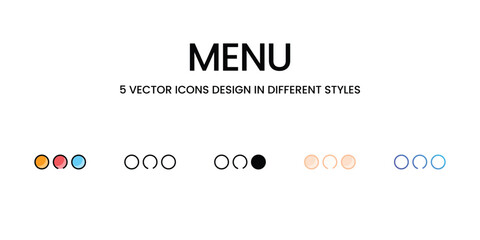 Sticker - Menu icons set vector stock illustration