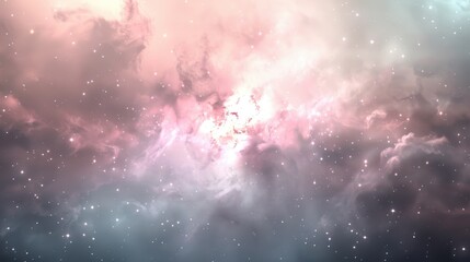Wall Mural - A space background with pink clouds and stars
