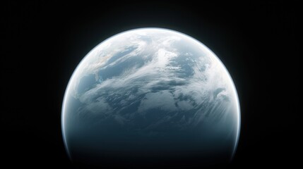 Wall Mural - A blue planet with a white cloud on it. The planet is in the middle of the image