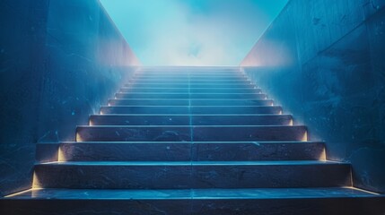 Poster - Stairway Dark heaven a blue sky background