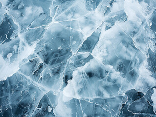 Wall Mural - Ice Fractures Observed on a Cold Winter Lake During Midday Light