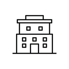 Wall Mural - cinema building icon, office building illustration outline style