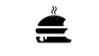 © OMIA - bitten hamburger, black isolated silhouette