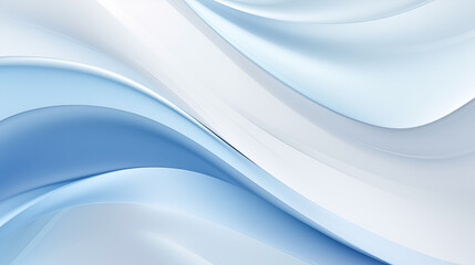 Fototapete - Abstract white wavy background with streaks of blue color.